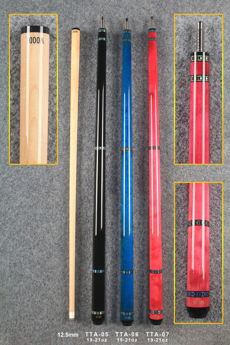 two piece maple shaft billiards cue pool cue stick WOODS CUES