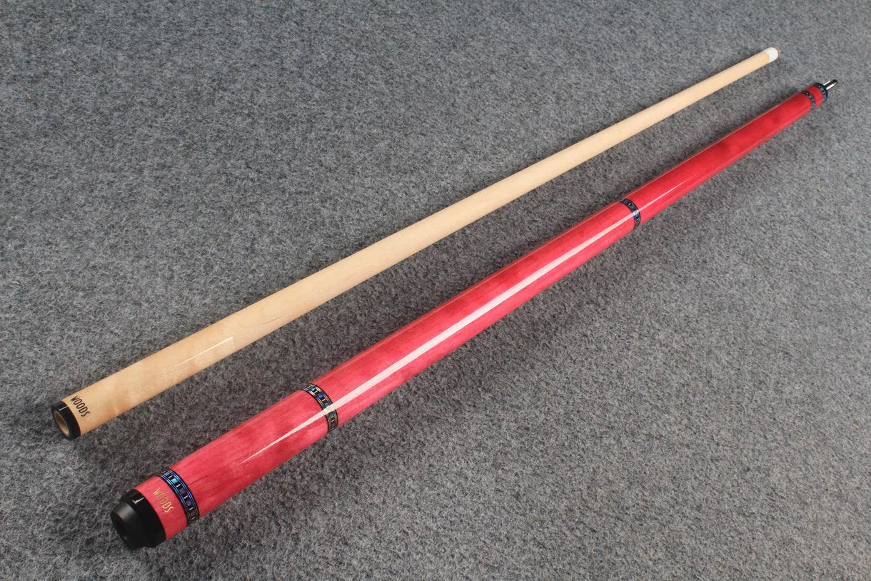 two piece maple shaft billiards cue pool cue stick WOODS CUES