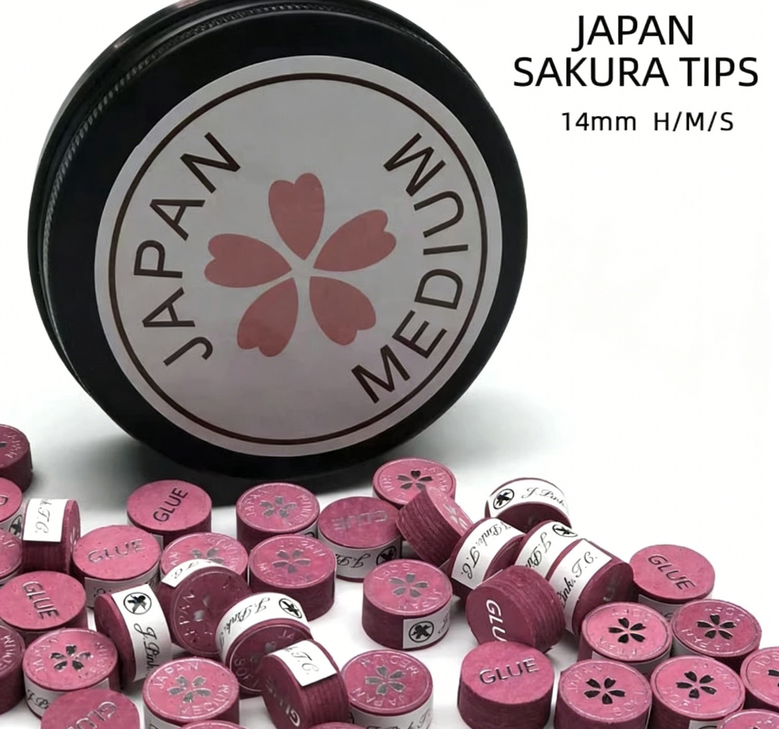 14mm Sakura Classic Gold Label Cue Tip - Premium Pigskin Leather for Billiard Cues