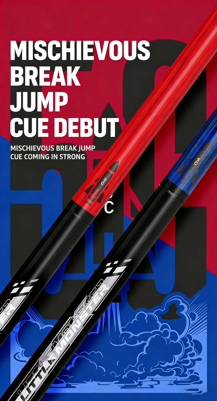 Short Jump & Break All-in-One Cue | Chinese 8-Ball Black Tech LTOMSTRE