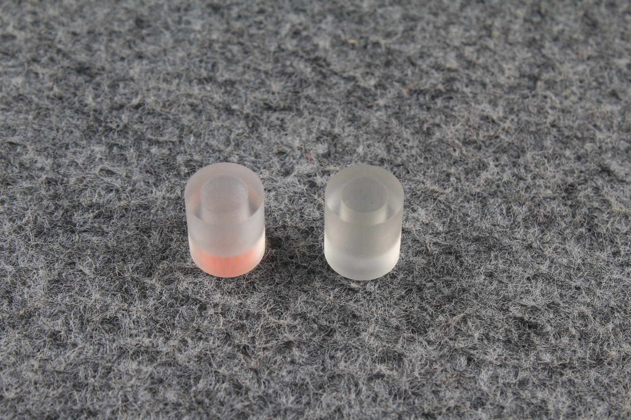 Transparent Billiard Cue Ferrule – 13mm | Clear & Pink Sandwich WOODS CUES
