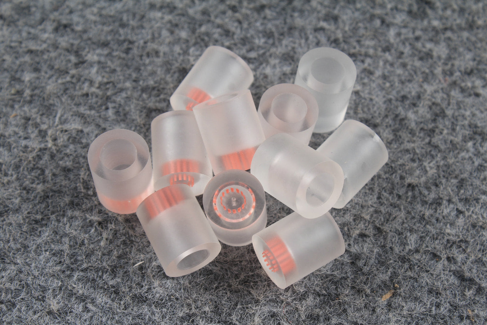Transparent Billiard Cue Ferrule – 13mm | Clear & Pink Sandwich WOODS CUES