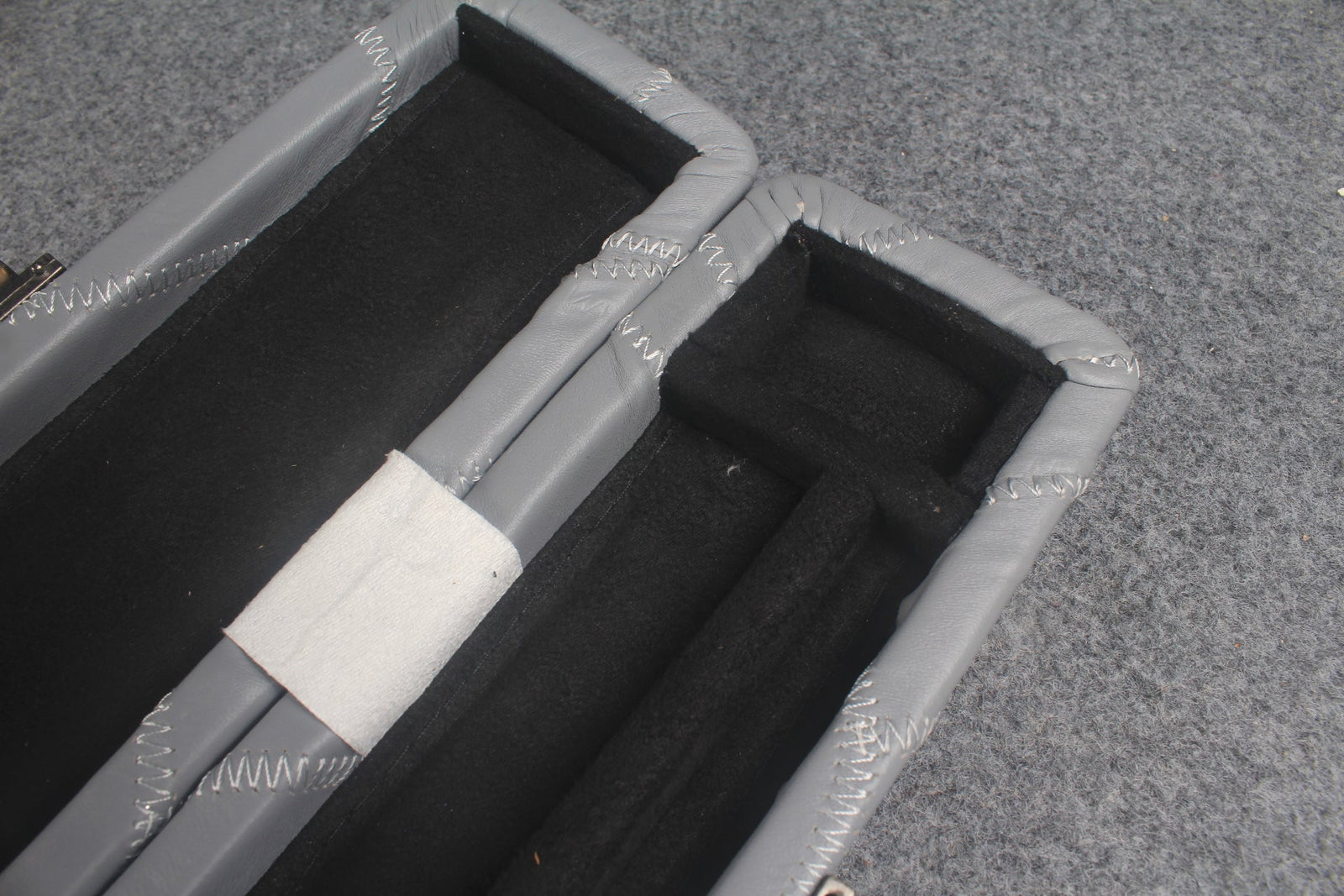 1 piece real Leather handmade patchwork snooker cue case with 2 slots(chalk area inside) WOODS CUES