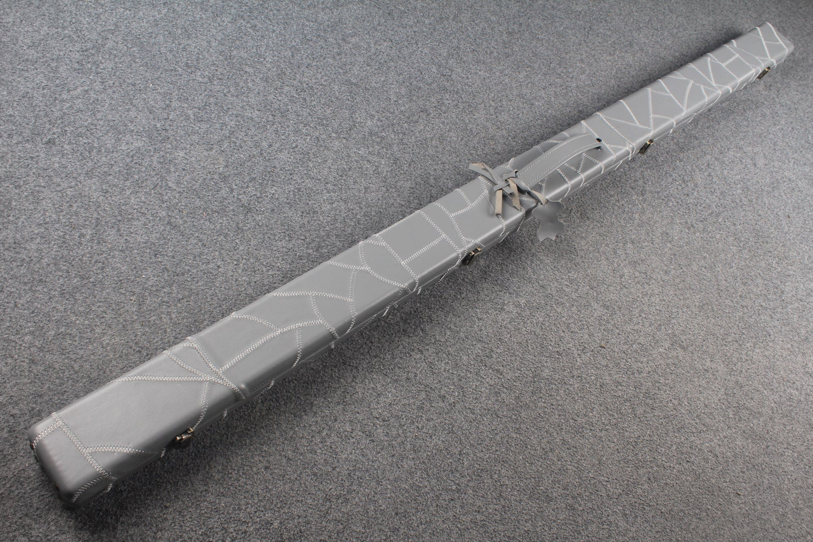 1 piece real Leather handmade patchwork snooker cue case with 2 slots(chalk area inside) WOODS CUES