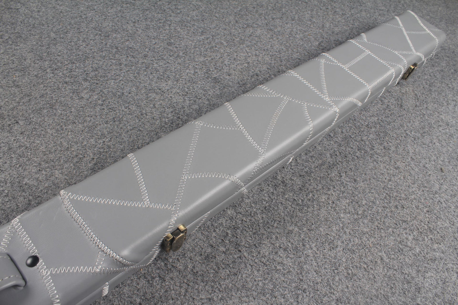 1 piece real Leather handmade patchwork snooker cue case with 2 slots(chalk area inside) WOODS CUES
