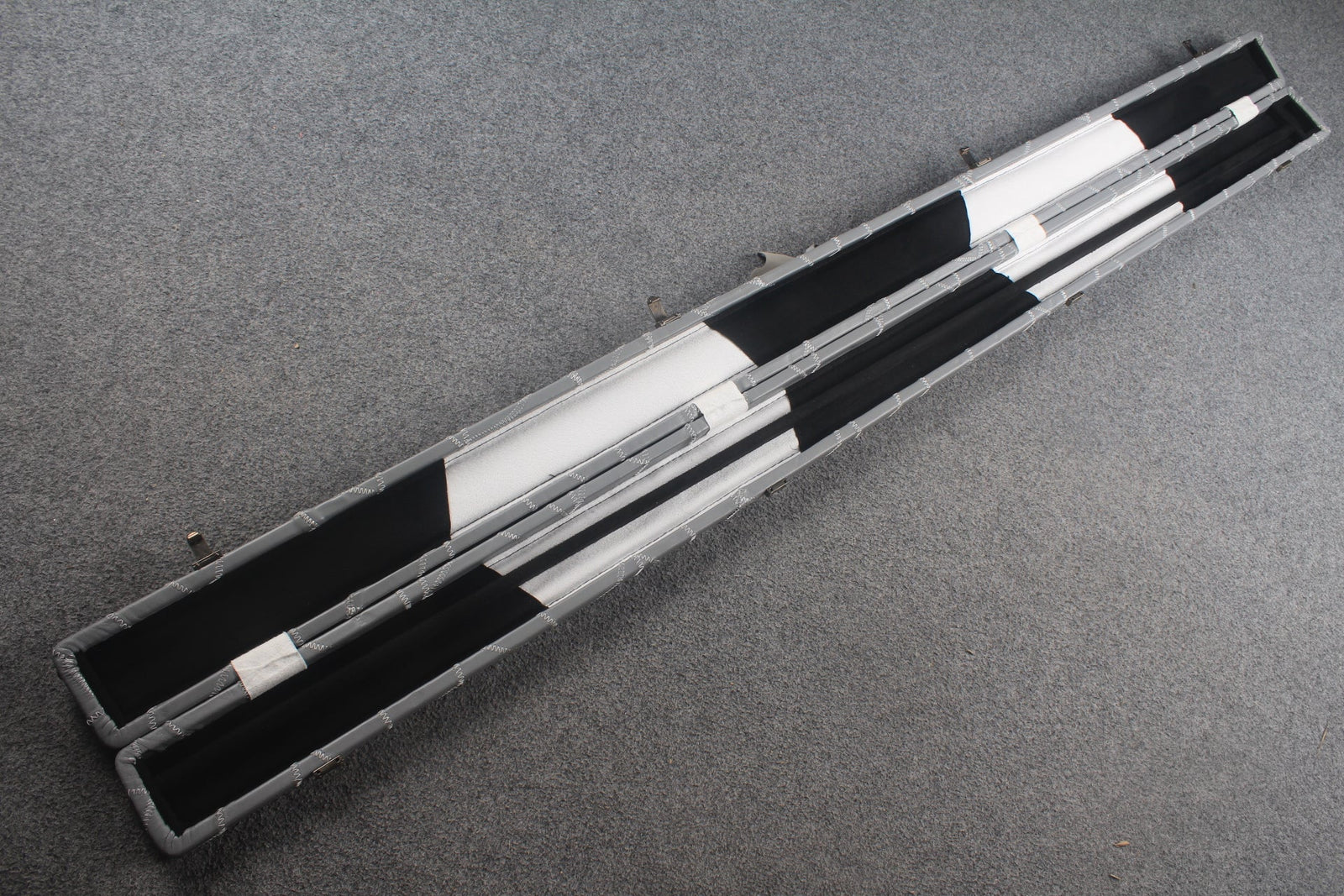 1 piece real Leather handmade patchwork snooker cue case with 2 slots(chalk area inside) WOODS CUES