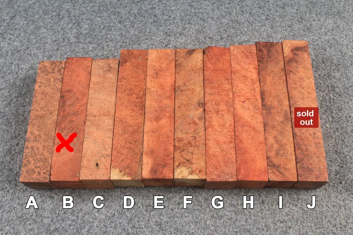Amboyna Burl Square Blanks for Mini Butt Crafting - Raw & Custom Processed Options WOODS CUES