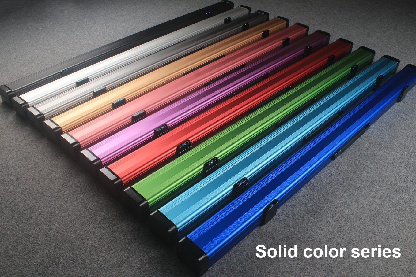 3/4 Premium Aluminium Snooker Cue Case – 2 Slots, Adjustable 120.5/124.8cm Interior