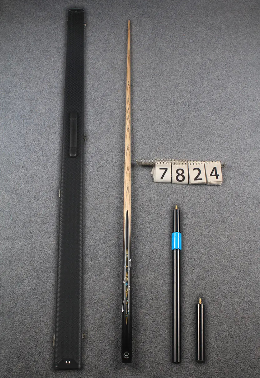 1 piece ash inlay snooker cue #7824 WOODS CUES