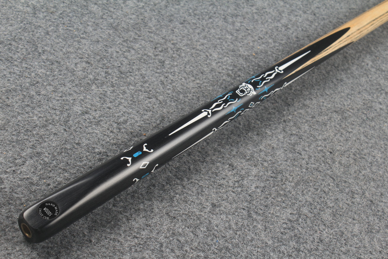 1 piece ash inlay english pool cue #7833 WOODS CUES
