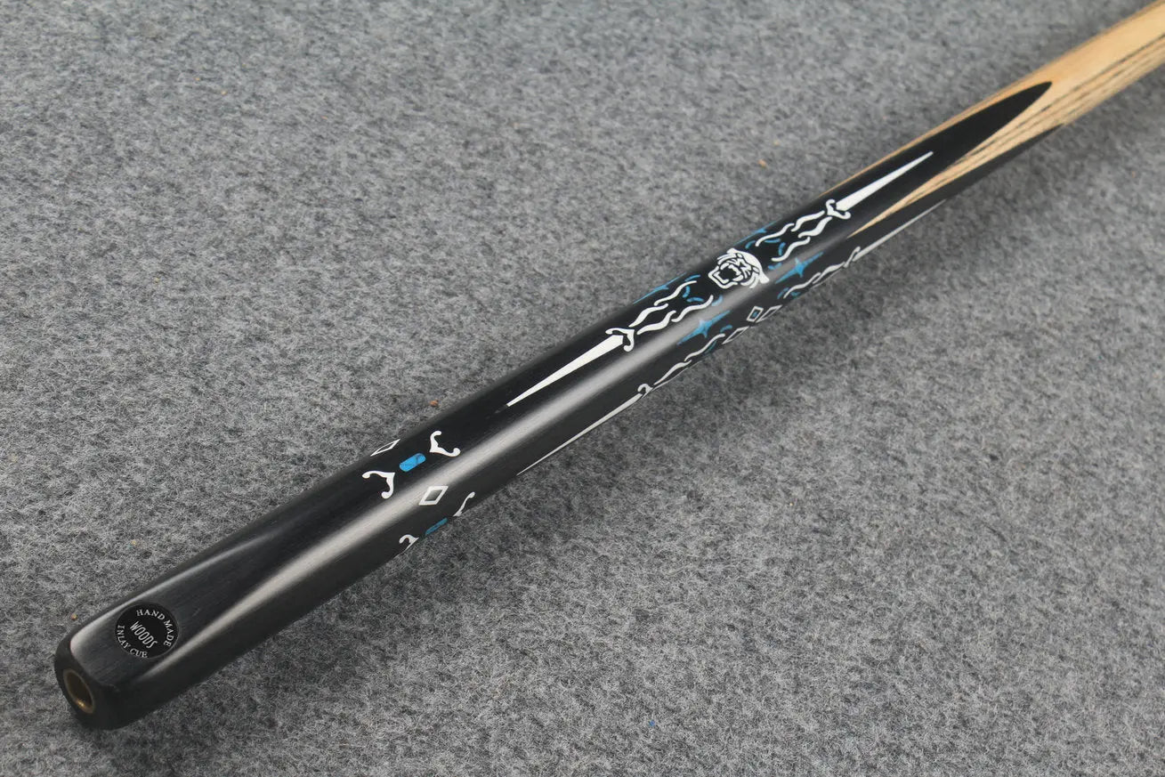 1 piece ash inlay english pool cue #7833 WOODS CUES