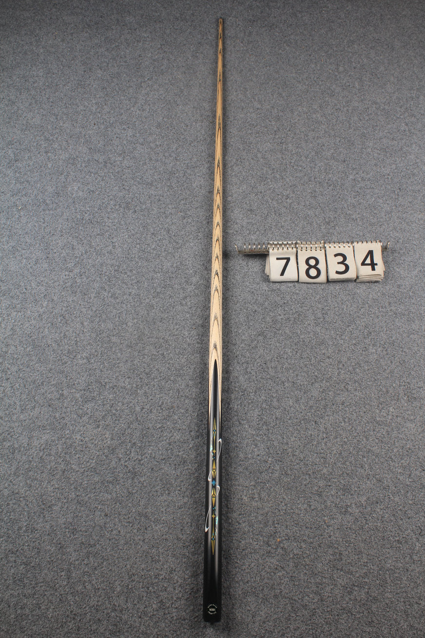 1 piece ash inlay english pool cue #7834 WOODS CUES