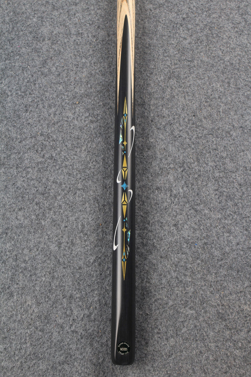 1 piece ash inlay english pool cue #7834 WOODS CUES