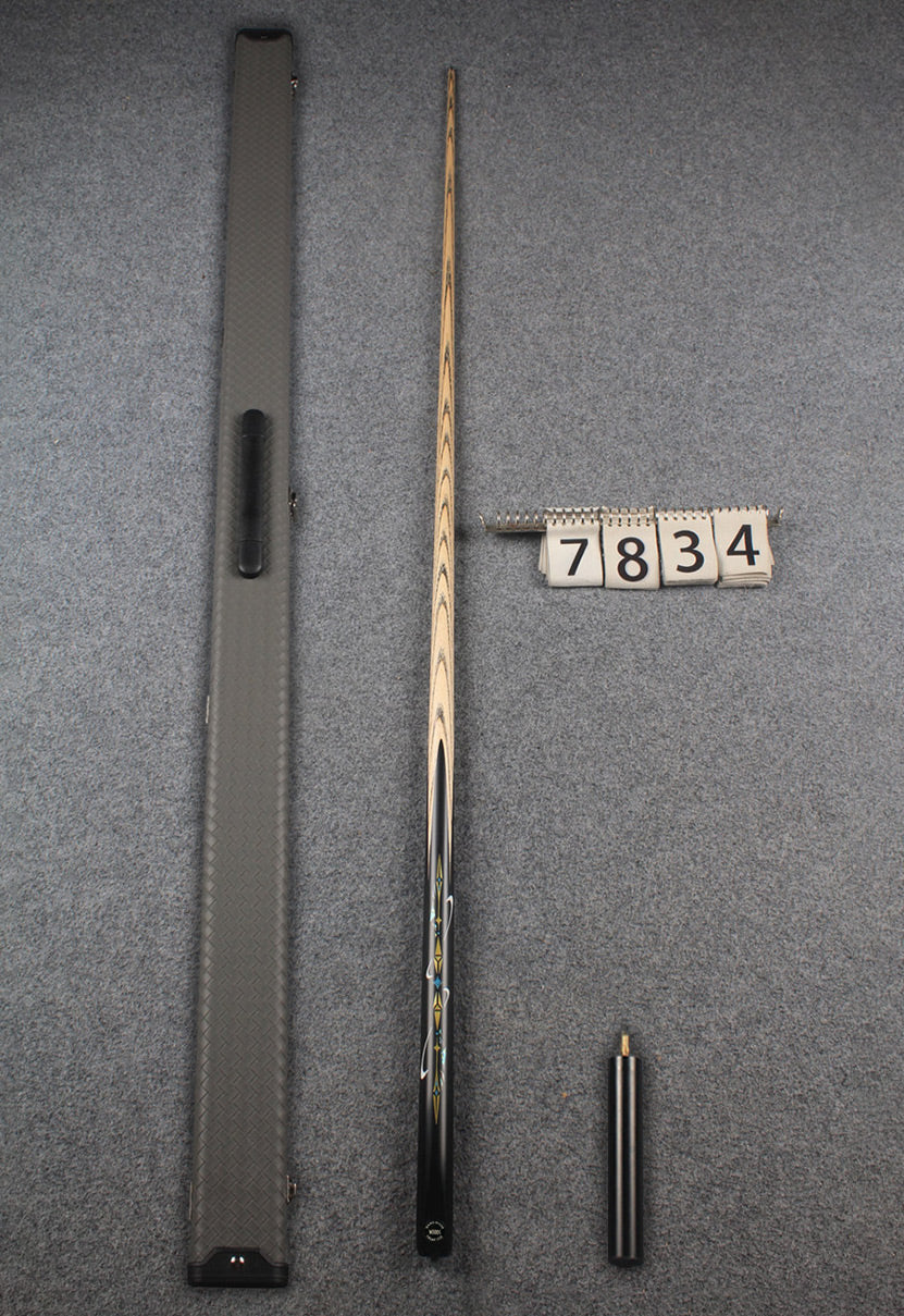 1 piece ash inlay english pool cue #7834 WOODS CUES