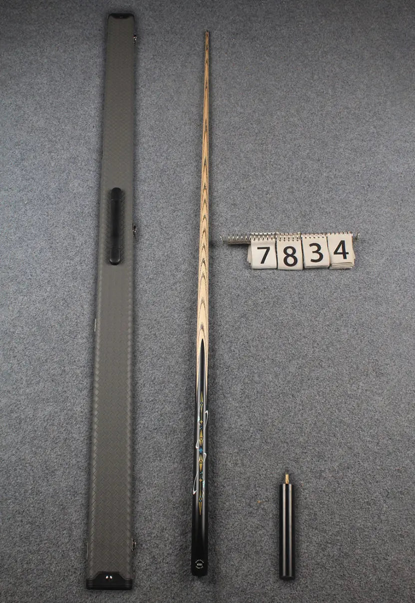 1 piece ash inlay english pool cue #7834 WOODS CUES