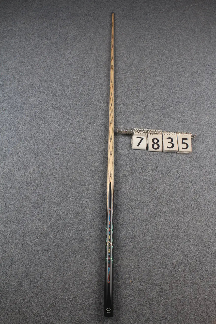 1 piece ash inlay english pool cue #7835 WOODS CUES