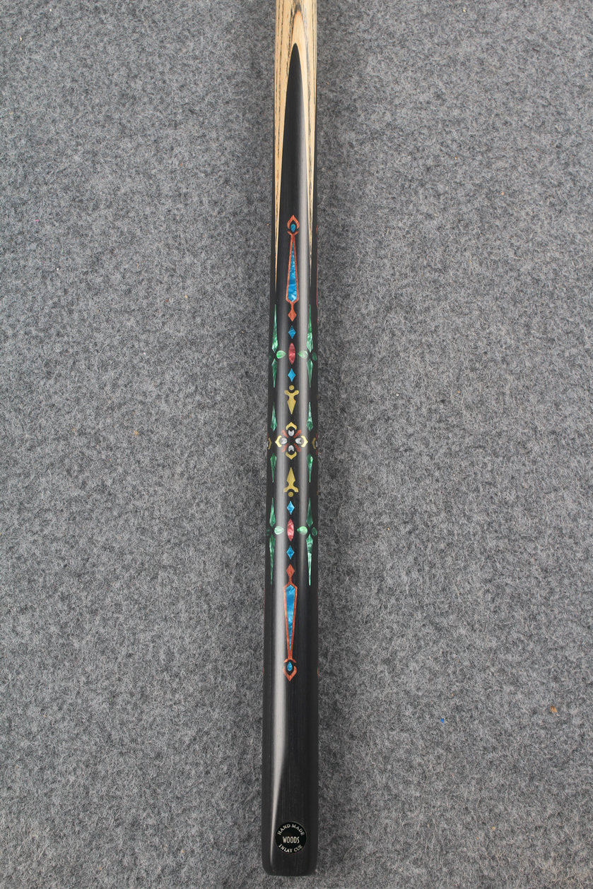 1 piece ash inlay english pool cue #7835 WOODS CUES