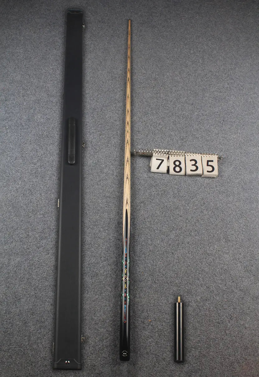 1 piece ash inlay english pool cue #7835 WOODS CUES
