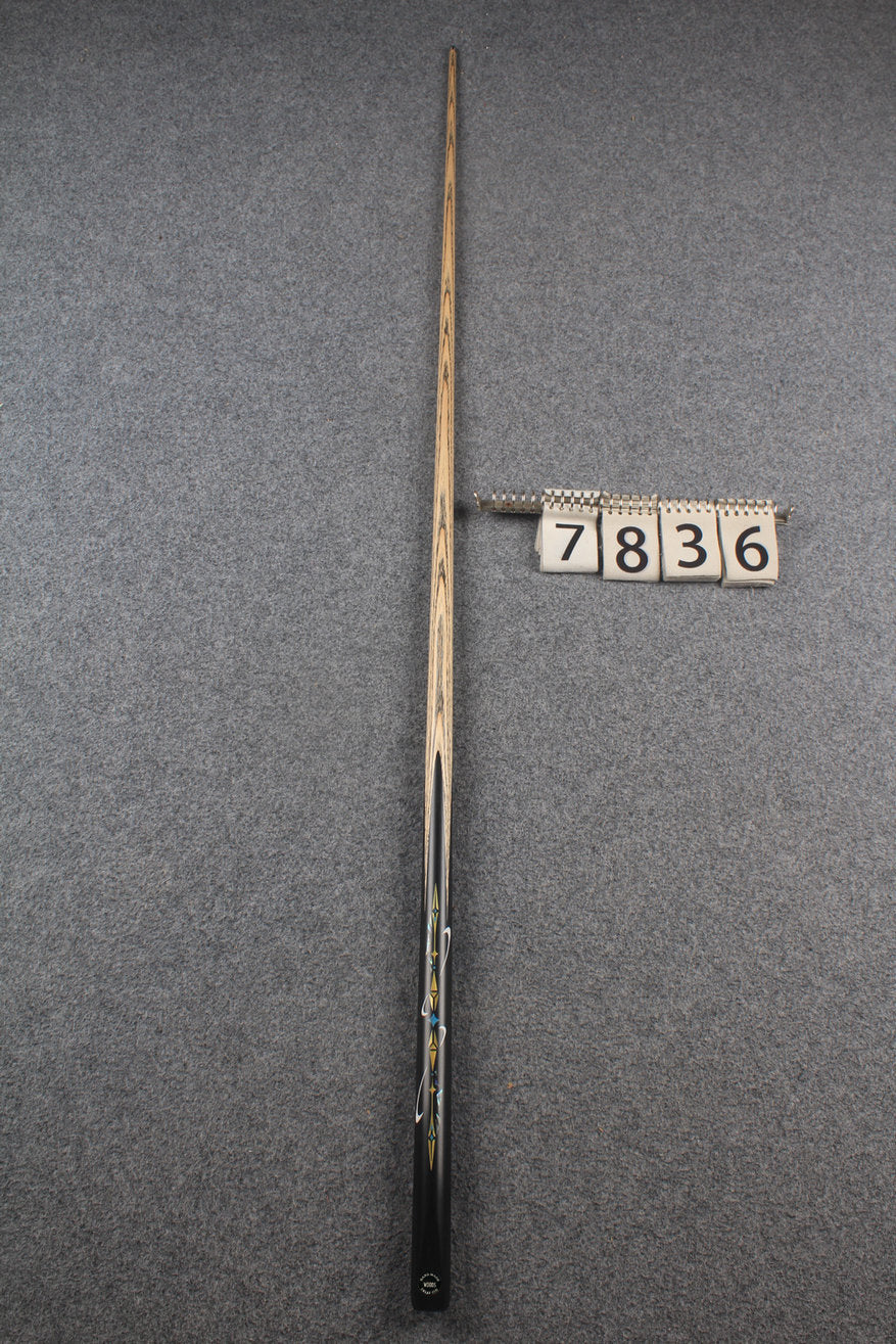 1 piece ash inlay english pool cue #7836 WOODS CUES