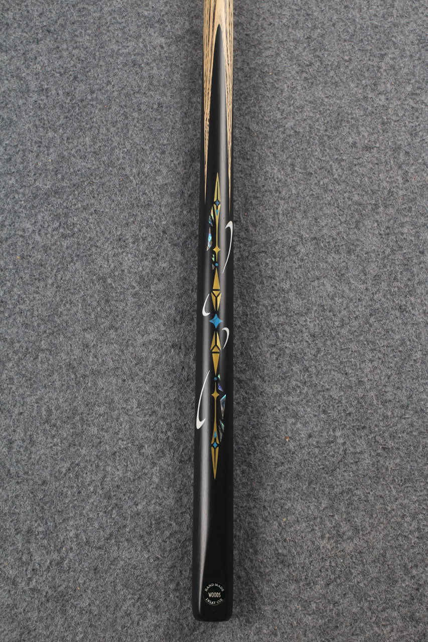 1 piece ash inlay english pool cue #7836 WOODS CUES