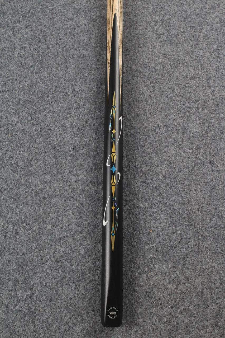 1 piece ash inlay english pool cue #7836 WOODS CUES