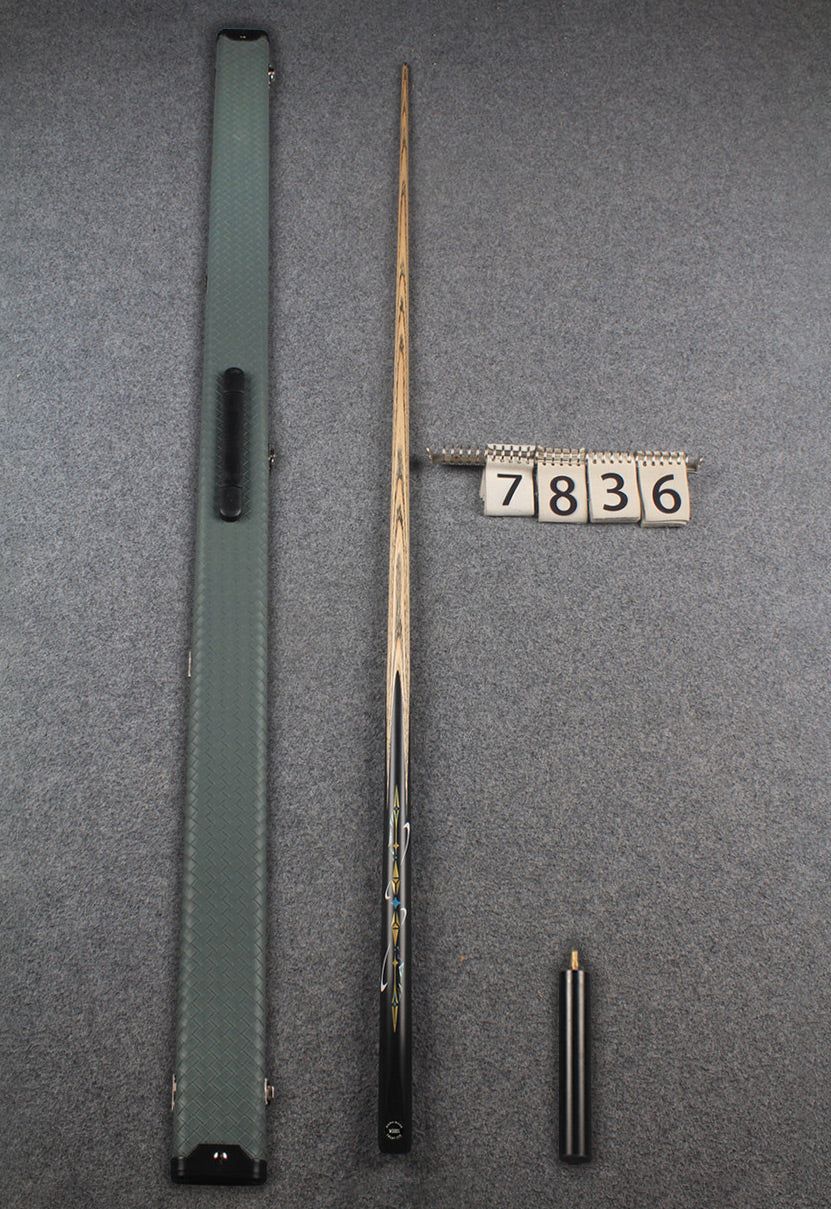 1 piece ash inlay english pool cue #7836