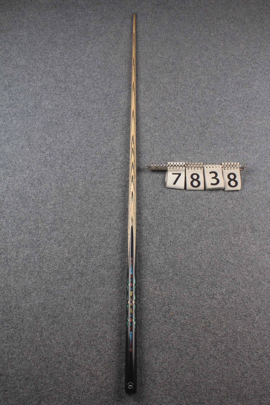 1 piece ash inlay english pool cue #7838 WOODS CUES