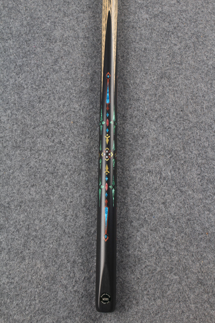 1 piece ash inlay english pool cue #7838 WOODS CUES