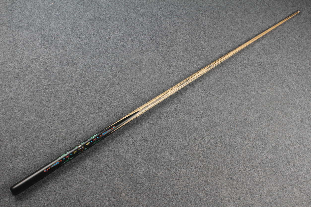 1 piece ash inlay english pool cue #7838 WOODS CUES