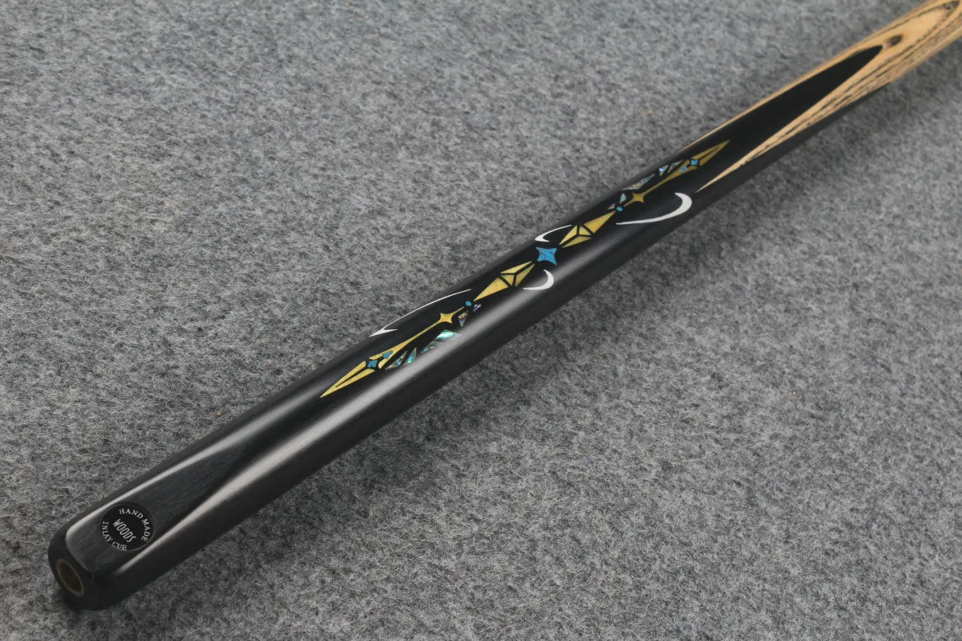1 piece ash inlay english pool cue #7839 WOODS CUES