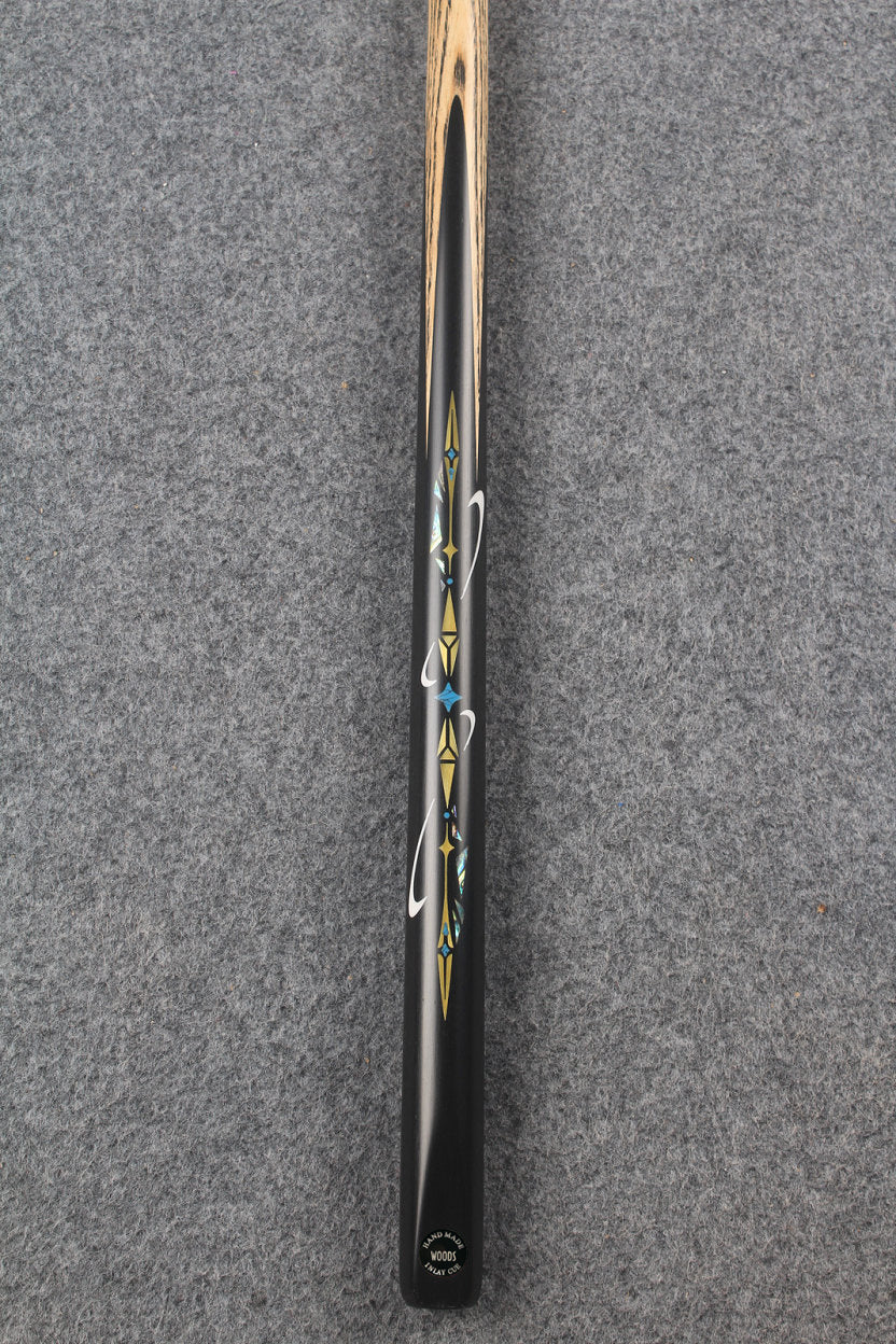 1 piece ash inlay english pool cue #7839 WOODS CUES