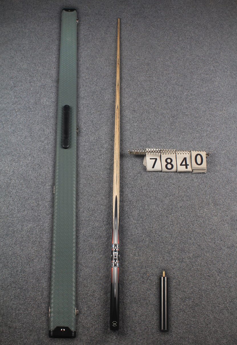 1 piece ash inlay english pool cue #7840 WOODS CUES