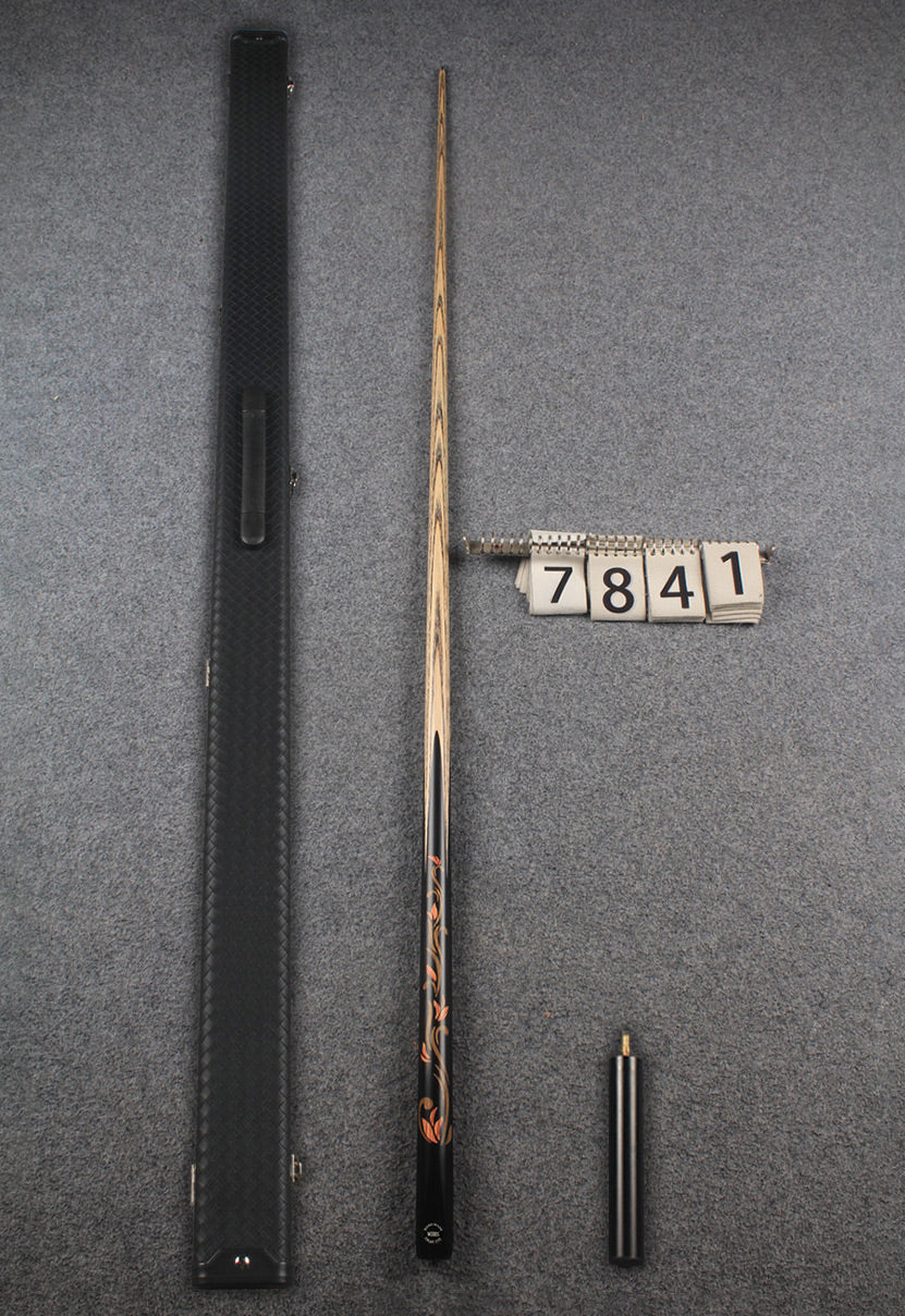 1 piece ash inlay english pool cue #7841 WOODS CUES