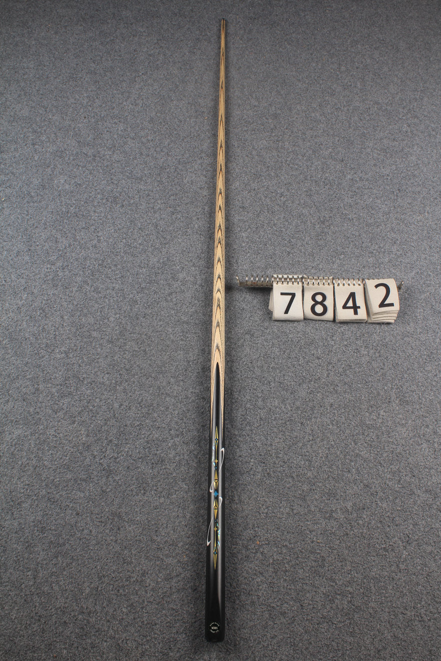 1 piece ash inlay english pool cue #7842 WOODS CUES