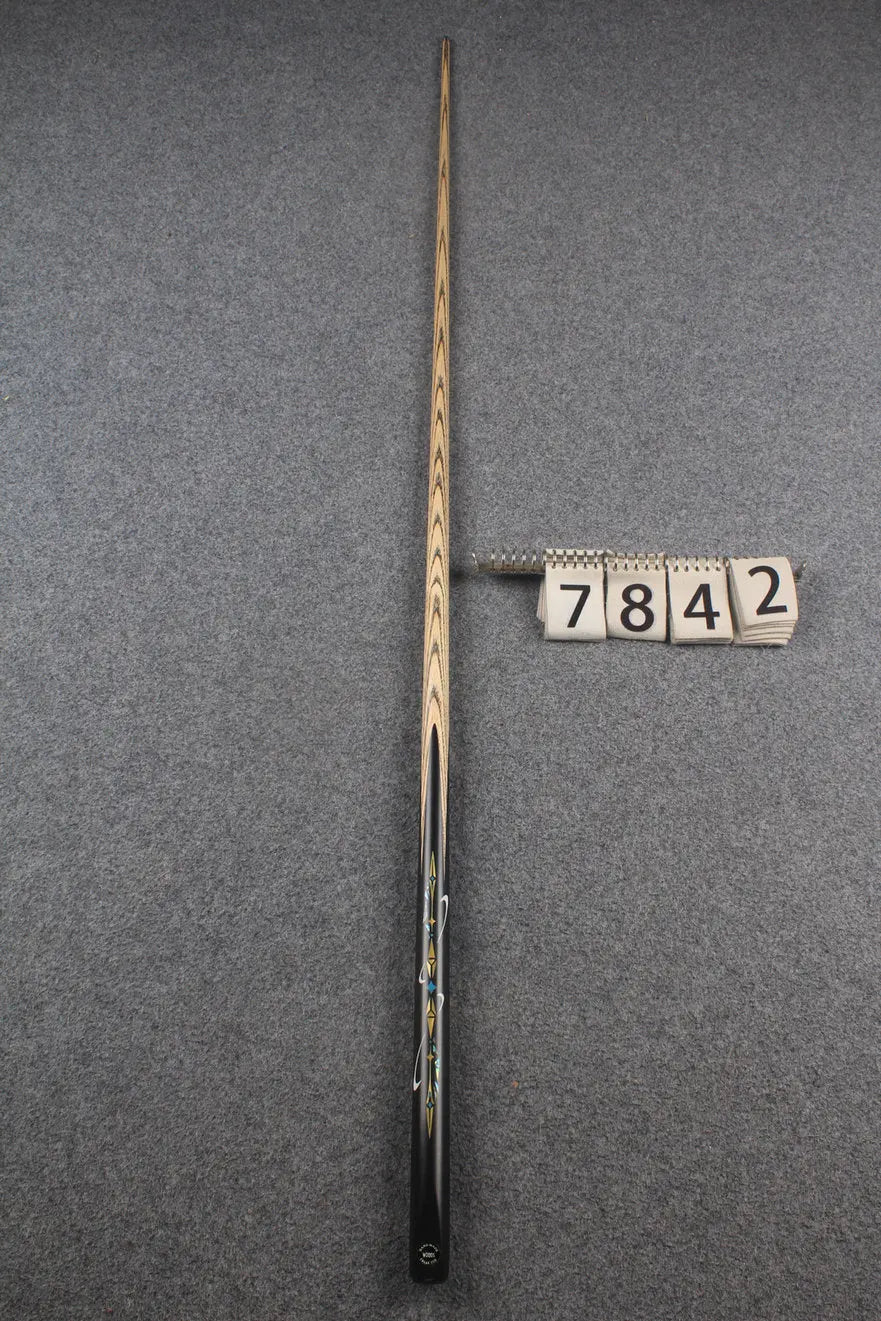 1 piece ash inlay english pool cue #7842 WOODS CUES