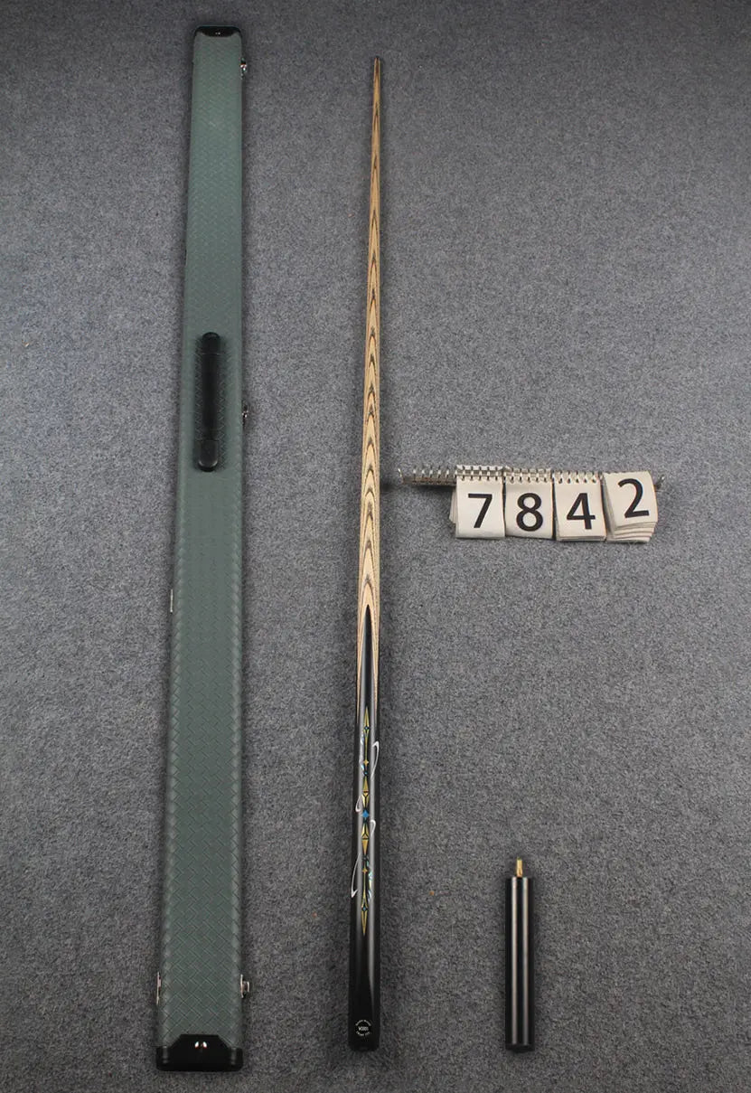 1 piece ash inlay english pool cue #7842 WOODS CUES