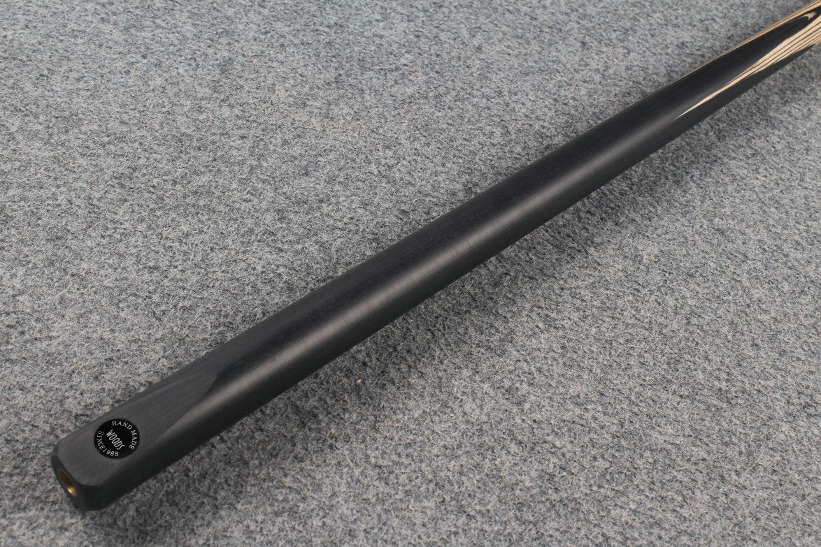 1-Piece black wood butt English Pool cue -8.5mm Tip WOODS CUES
