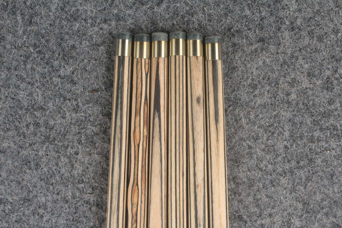 1-Piece black wood butt English Pool cue -8.5mm Tip WOODS CUES