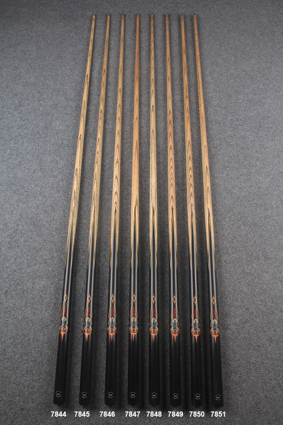 1 piece ash inlay snooker cue #7844-#7851 WOODS CUES