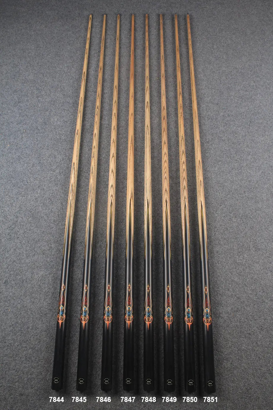 1 piece ash inlay snooker cue #7844-#7851 WOODS CUES
