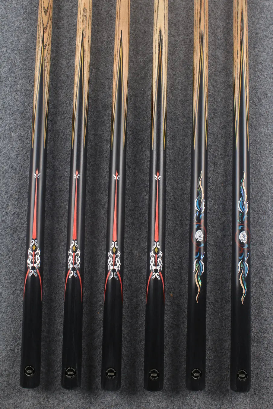 1 piece ash inlay snooker cue #7852-#7857 WOODS CUES