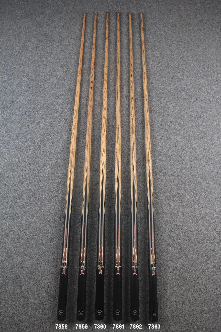 1 piece ash inlay snooker cue #7858-#7863 WOODS CUES