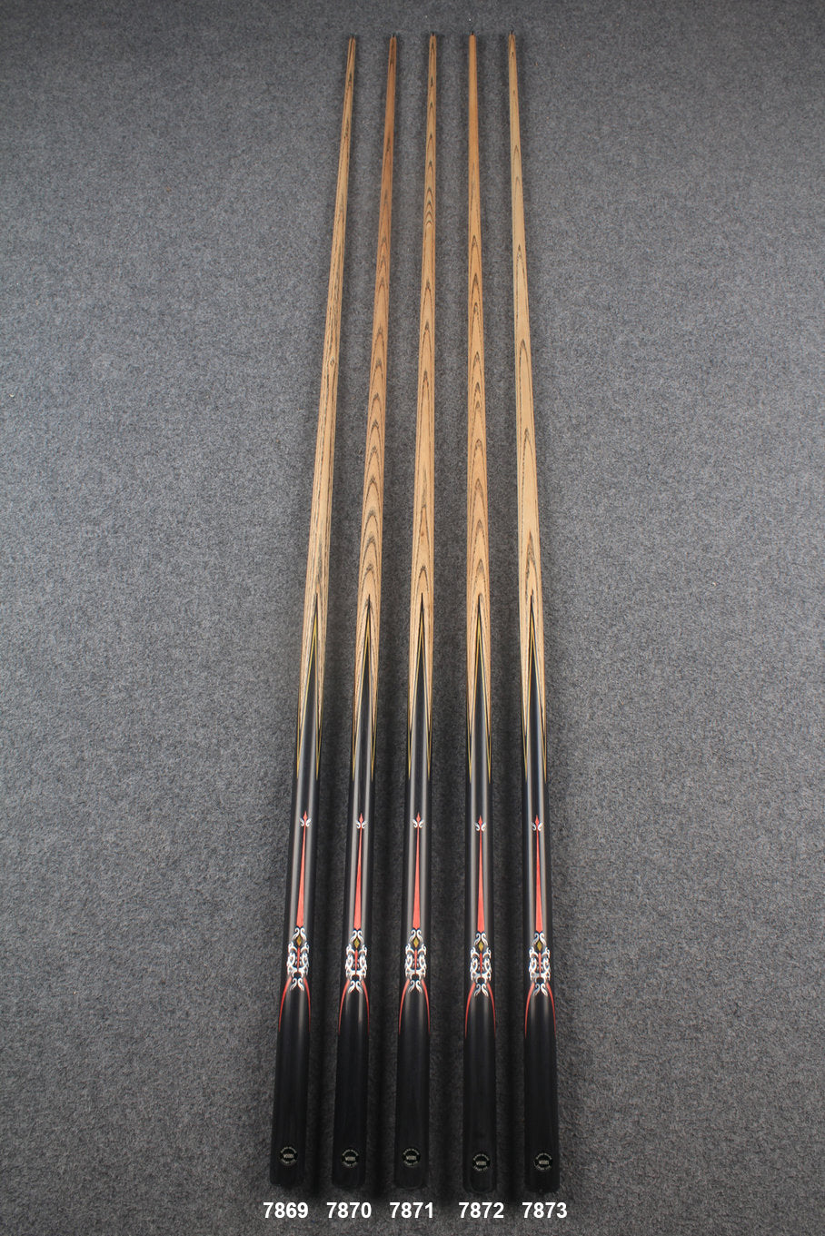 1 piece ash inlay snooker cue #7869-#7873 WOODS CUES