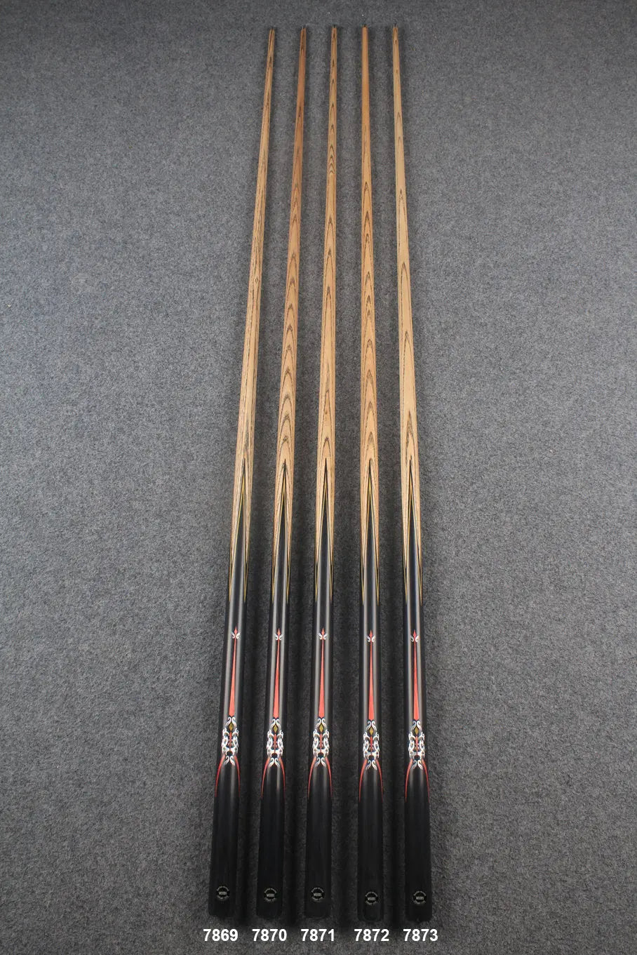 1 piece ash inlay snooker cue #7869-#7873 WOODS CUES