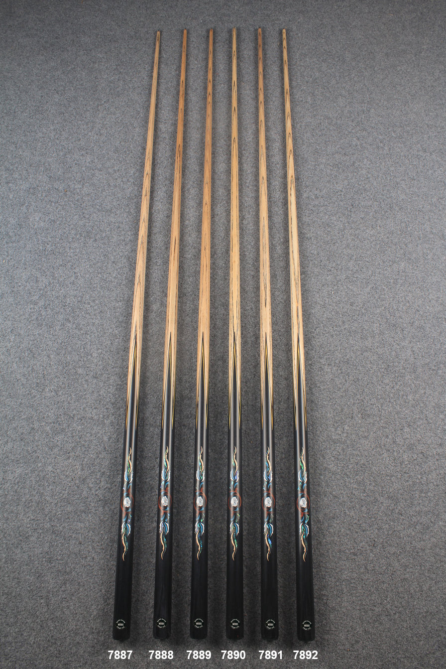 1 piece ash inlay english pool cue #7887-#7892 WOODS CUES