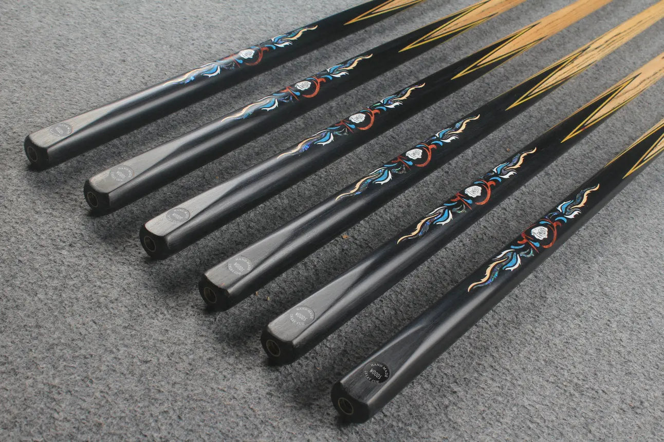 1 piece ash inlay english pool cue #7887-#7892 WOODS CUES