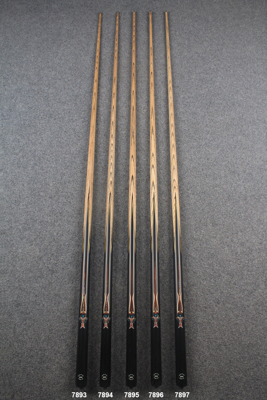 1 piece ash inlay english pool cue #7893-#7897 WOODS CUES