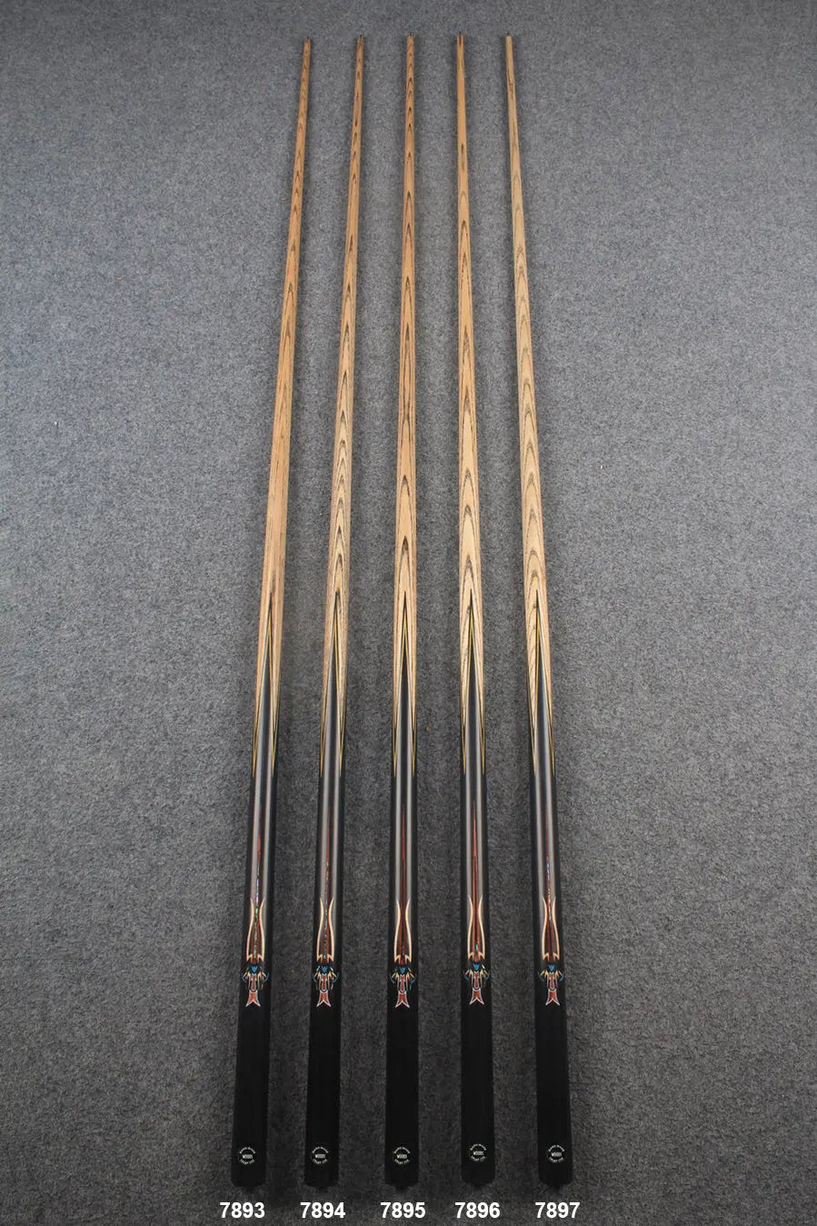 1 piece ash inlay english pool cue #7893-#7897 WOODS CUES