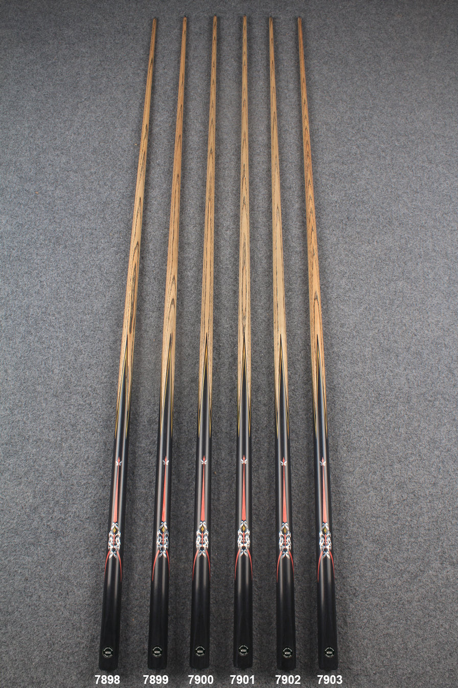 1 piece ash inlay english pool cue #7898-#7903 WOODS CUES