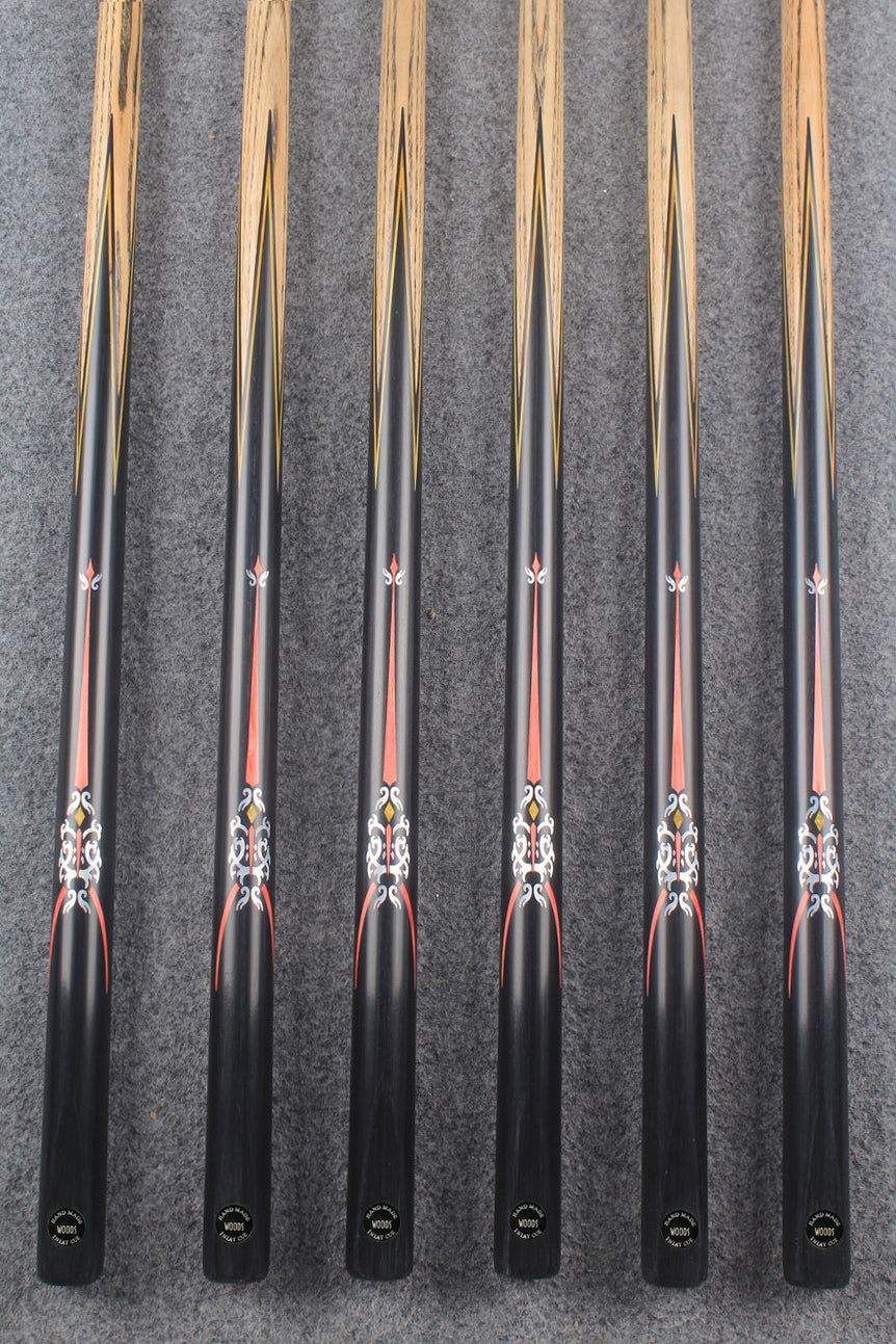 1 piece ash inlay english pool cue #7898-#7903 WOODS CUES